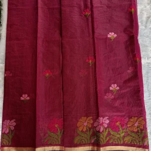 wine color kota doria saree