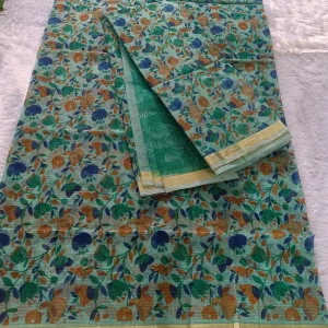 Sea green floral kota doriya suit material