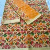 Yellow Floral print kota doria dress material