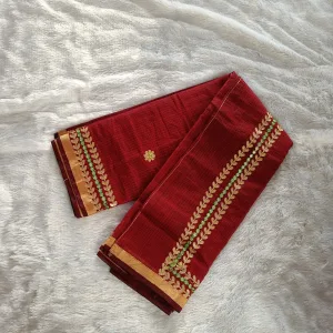 Maroon Pure Kota Doriya Gota Patti Work Sari